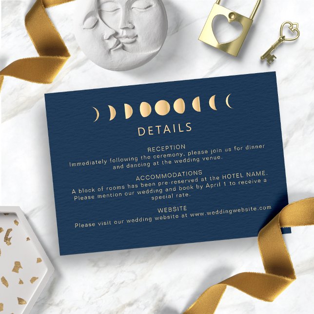 Celestial Wedding Enclosure Card (Navy Blue and Gold Celestial Wedding Enclosure Card
)