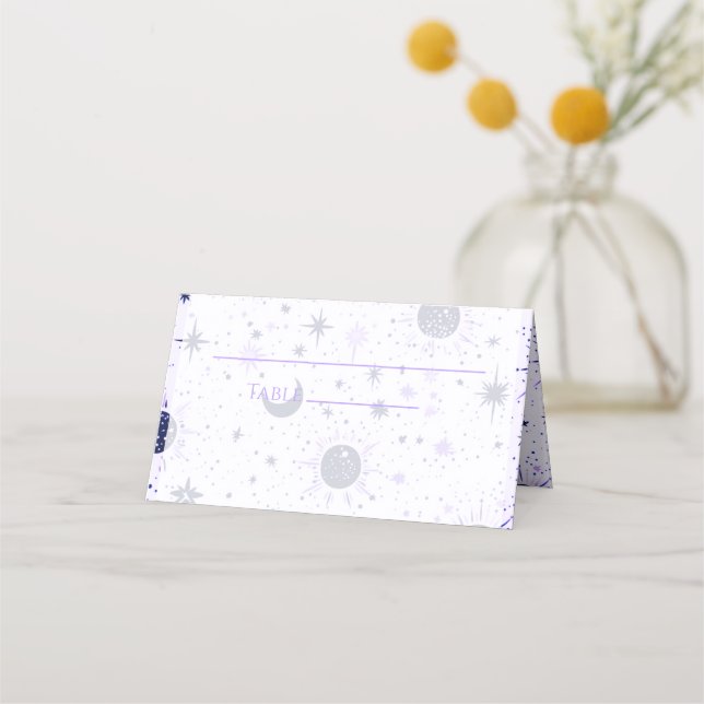 Celestial Wedding Folded Place Card (Front)