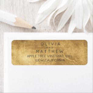 Celestial Wedding Navy and Gold Wedding Return Address Label