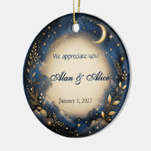Celestial Wedding or Anniversary Favour Ornament