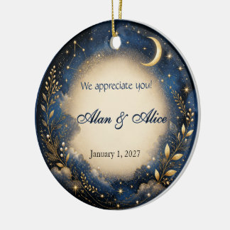 Celestial Wedding or Anniversary Favour Ornament