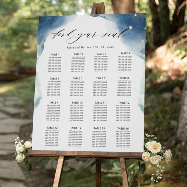 Celestial Wedding Reception 16 Seating Chart Sign (Creator Uploaded)