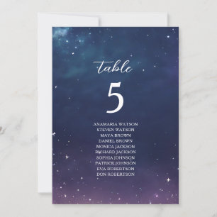 Celestial Wedding Seating Chart with Table Number