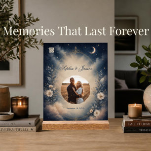 Celestial Wedding Song QR Code Anniversary Gift Acrylic Sign