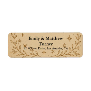 Celestial Wedding Sun and Moon Design Return Address Label