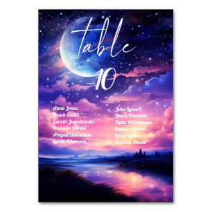 Celestial Wedding Table Numbers With Guest Names
