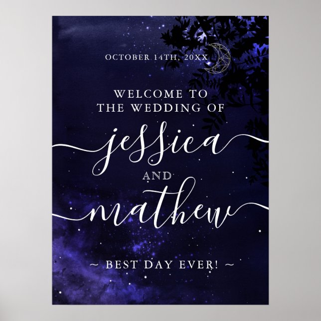 Celestial Wedding Theme Welcome Sign 18x24 (Front)