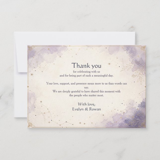 Celestial Wedding Wedding Thank You Not Card (Front)