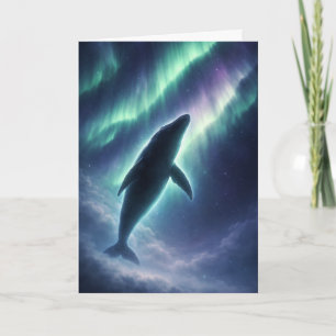 Celestial Whale Northern Lights Card