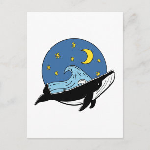 Celestial Whale T-Shirt Postcard