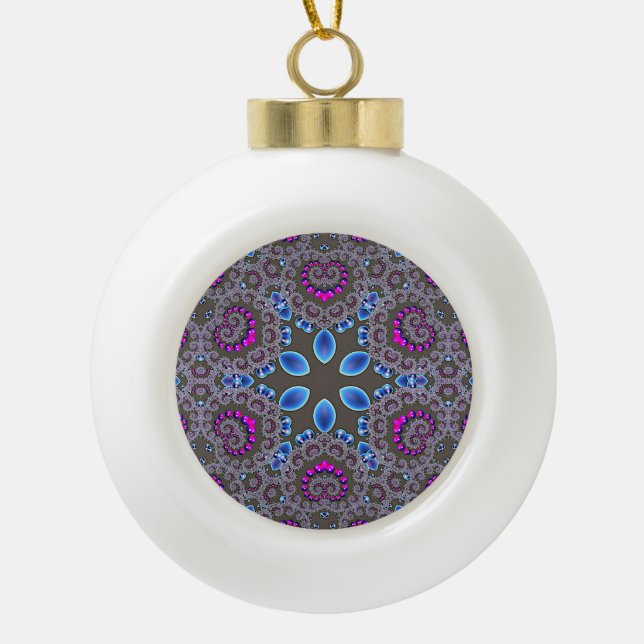 Celestial Whirl Ceramic Ball Christmas Ornament (Front)