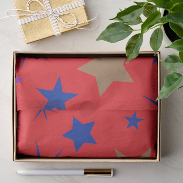 Celestial Whispers Starry Tissue Paper – Red (Gift)