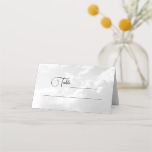 Celestial White Clouds Magical Place Card