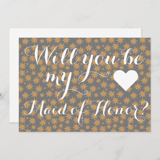 Celestial Will You Be My Maid of Honour Proposal  Invitation (Front/Back)