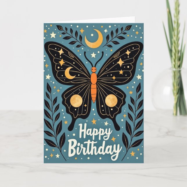 Celestial Winged Birthday Card (Front)