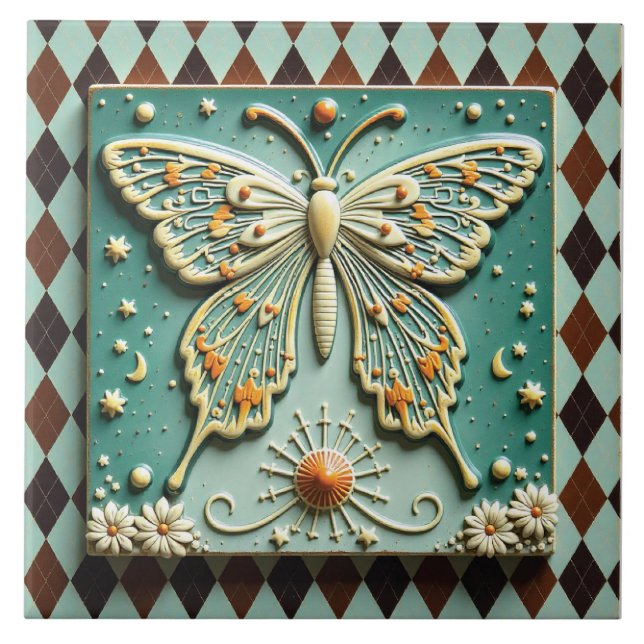 Celestial Wings at the Diamond Court Ceramic Tile (Front)