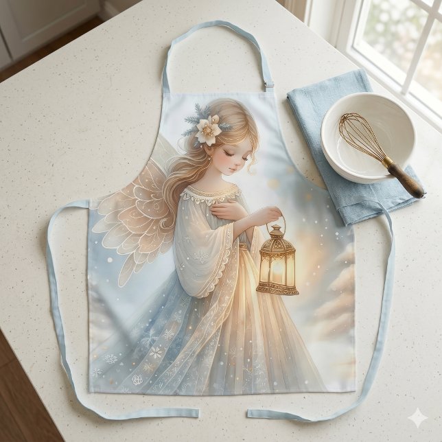Celestial Winter Angel Lantern of Comfort Apron (Celestial Winter Angel Lantern of Comfort Apron)