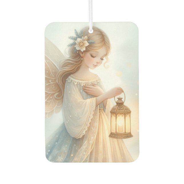 Celestial Winter Angel Lantern of Comfort Car Air Freshener (Front)