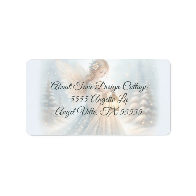 Celestial Winter Angel Lantern of Comfort Label (Front)