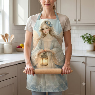 Celestial Winter Angel Lantern of Grace Apron