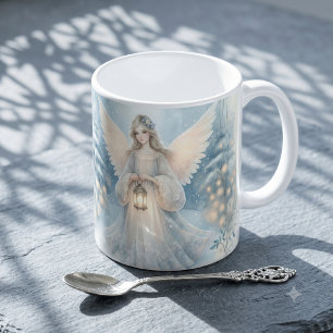 Celestial Winter Angel Lantern of Grace Coffee Mug