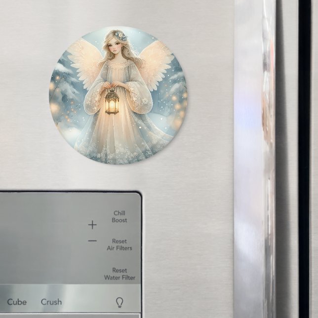 Celestial Winter Angel Lantern of Grace Magnet (In Situ (Fridge))