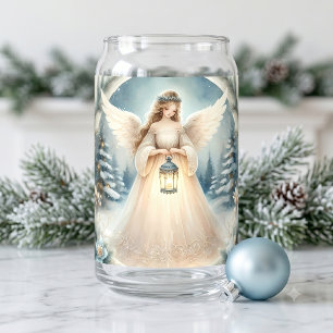 Celestial Winter Angel Lantern of Hope Can Glass