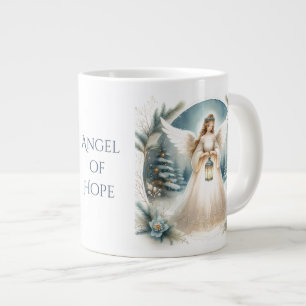 Celestial Winter Angel Lantern of Hope Large Coffee Mug