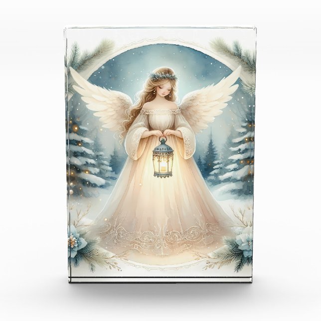 Celestial Winter Angel Lantern of Hope Photo Block (Front)