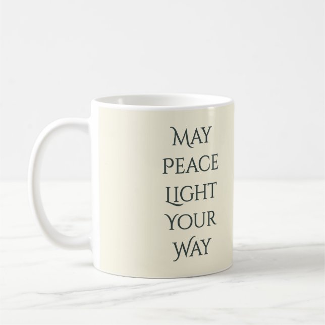 Celestial Winter Angel Lantern of Peace Coffee Mug (Left)
