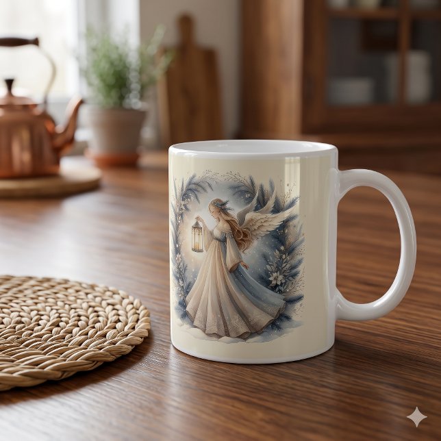 Celestial Winter Angel Lantern of Peace Coffee Mug (Celestial Winter Angel Lantern of Peace Coffee Mug)