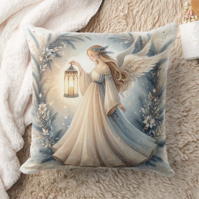 Celestial Winter Angel Lantern of Peace Cushion (Blanket)