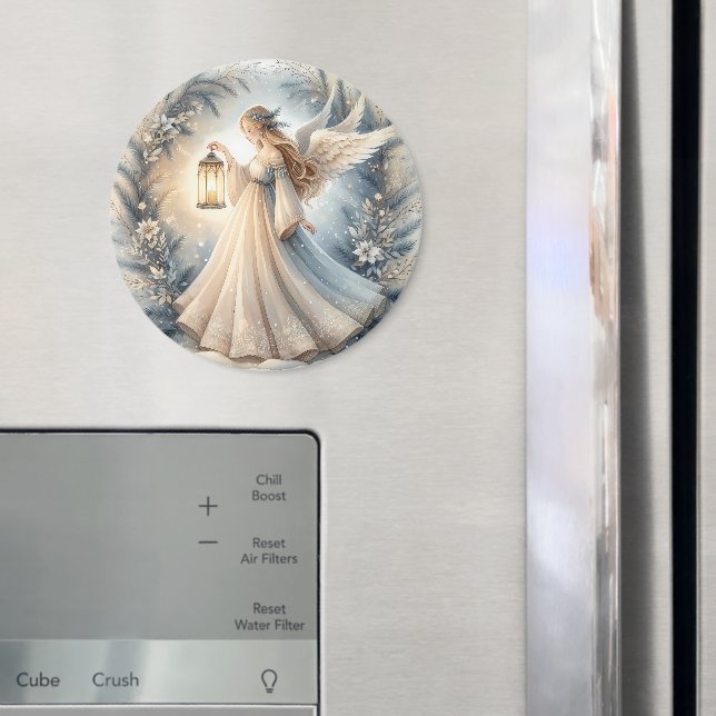Celestial Winter Angel Lantern of Peace Magnet (In Situ (Fridge))