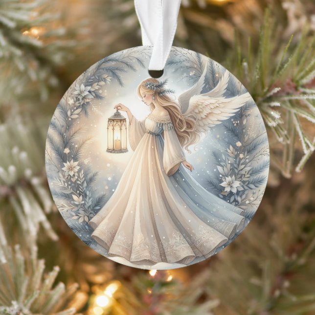 Celestial Winter Angel Lantern of Peace Ornament (Tree)