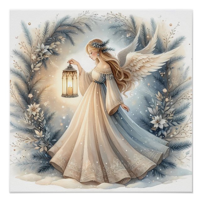 Celestial Winter Angel Lantern of Peace Poster (Front)
