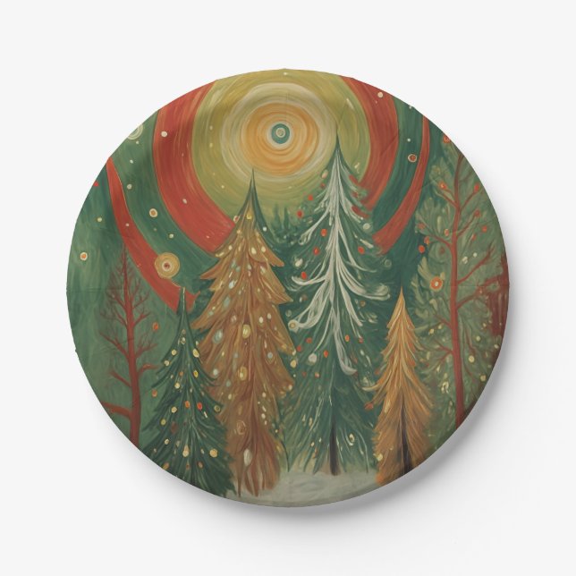 Celestial Winter Grove Paper Plate (Front)