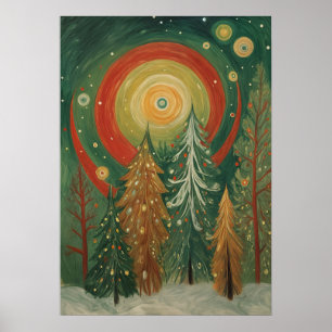 Celestial Winter Grove Poster