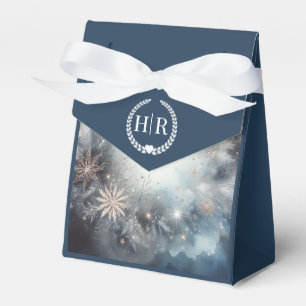 Celestial Winter Midnight Sparkle Wedding Favour Box