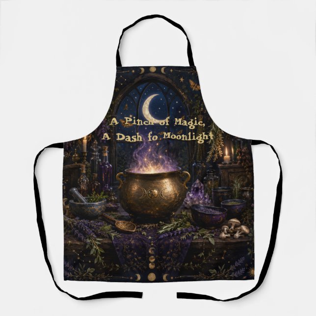 Celestial Witch’s Kitchen Cauldron Apron (Front)