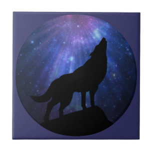 Celestial Wolf Ceramic Tile