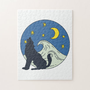 Celestial Wolf Mystical Art Jigsaw Puzzle