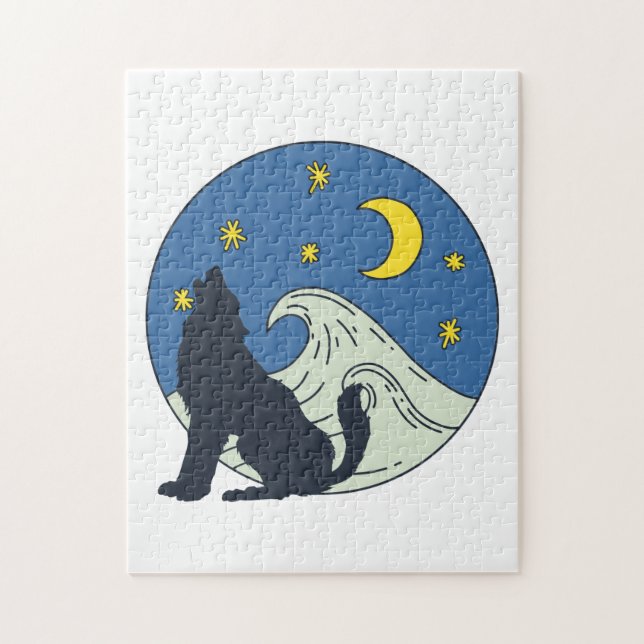 Celestial Wolf Mystical Art  Jigsaw Puzzle (Vertical)
