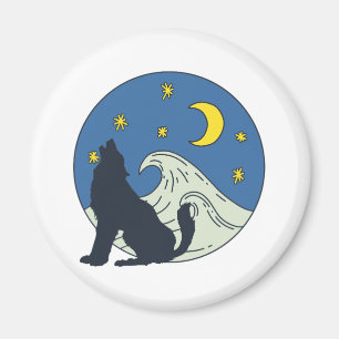 Celestial Wolf Mystical Art  Magnet