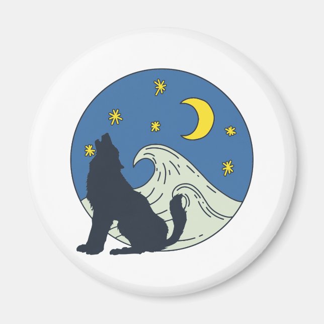 Celestial Wolf Mystical Art  Magnet (Front)