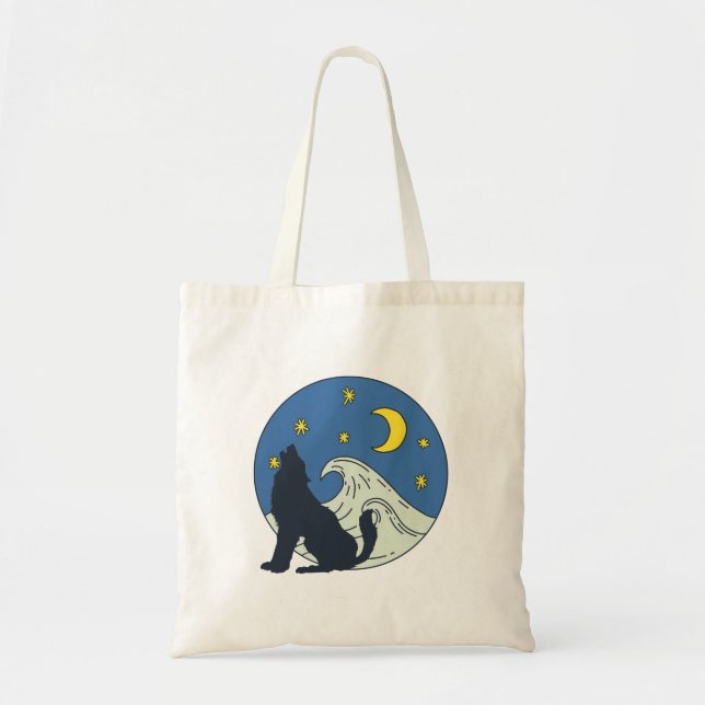 Celestial Wolf Mystical Art  Tote Bag (Front)