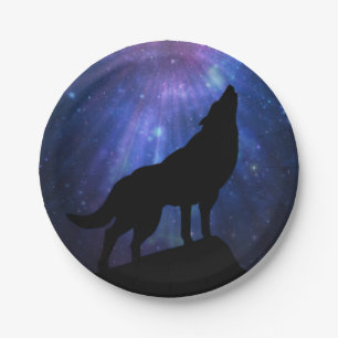 Celestial Wolf  Paper Plate