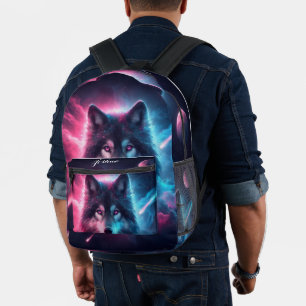 Celestial wolf Personalised  Printed Backpack