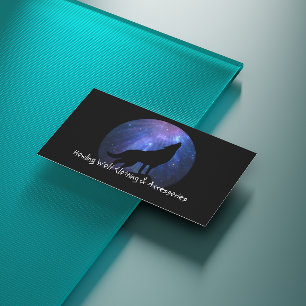 Celestial Wolf Silhouette Business Card