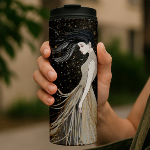 Celestial Woman Art Cosmic Muse Dreamy Thermal Tumbler