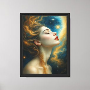 Celestial Woman Galaxy Canvas Art Print